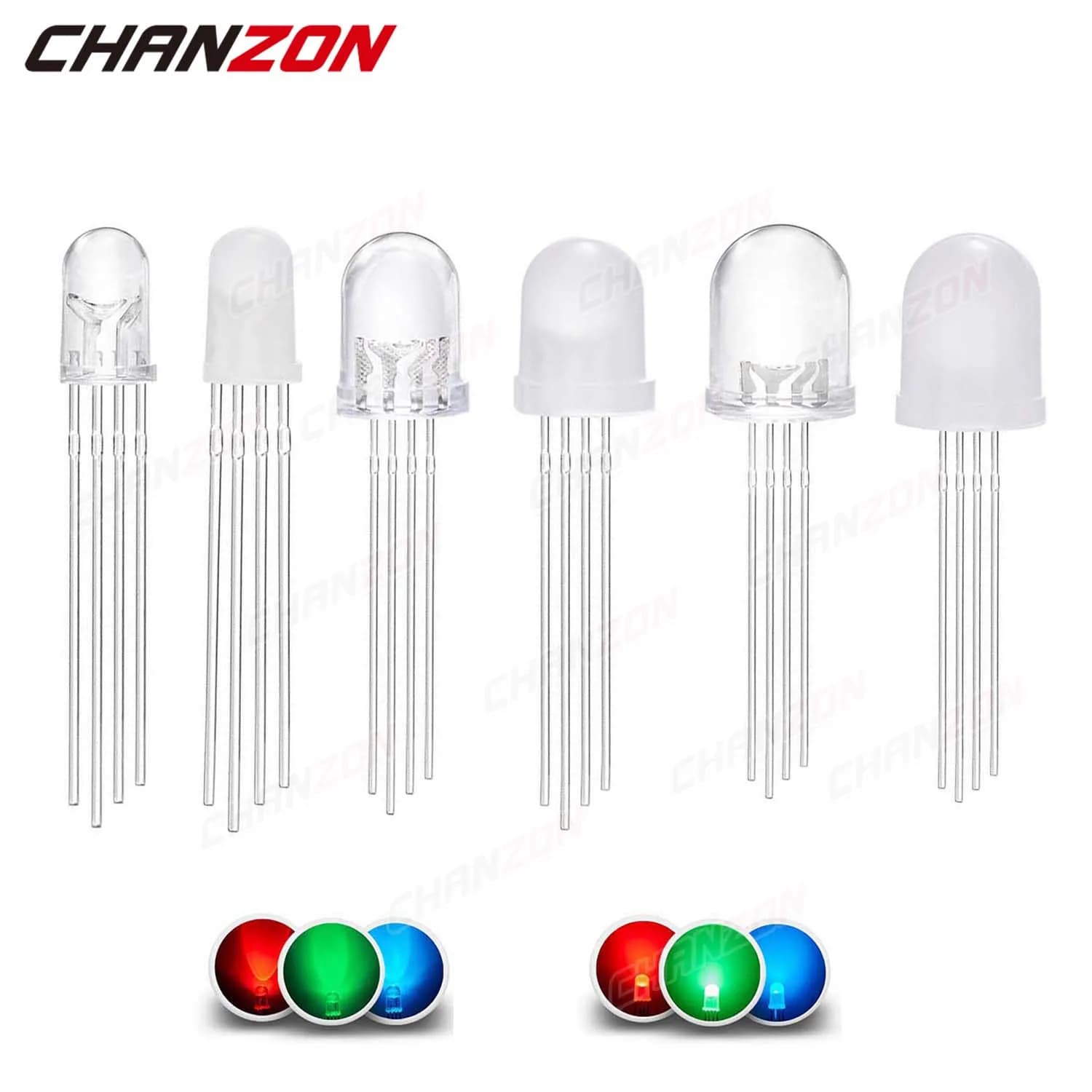 5mm 8mm 10mm Led diode RGB light emission 4 Pin common anode cathode multicolor light diffused DIY PCB bulb