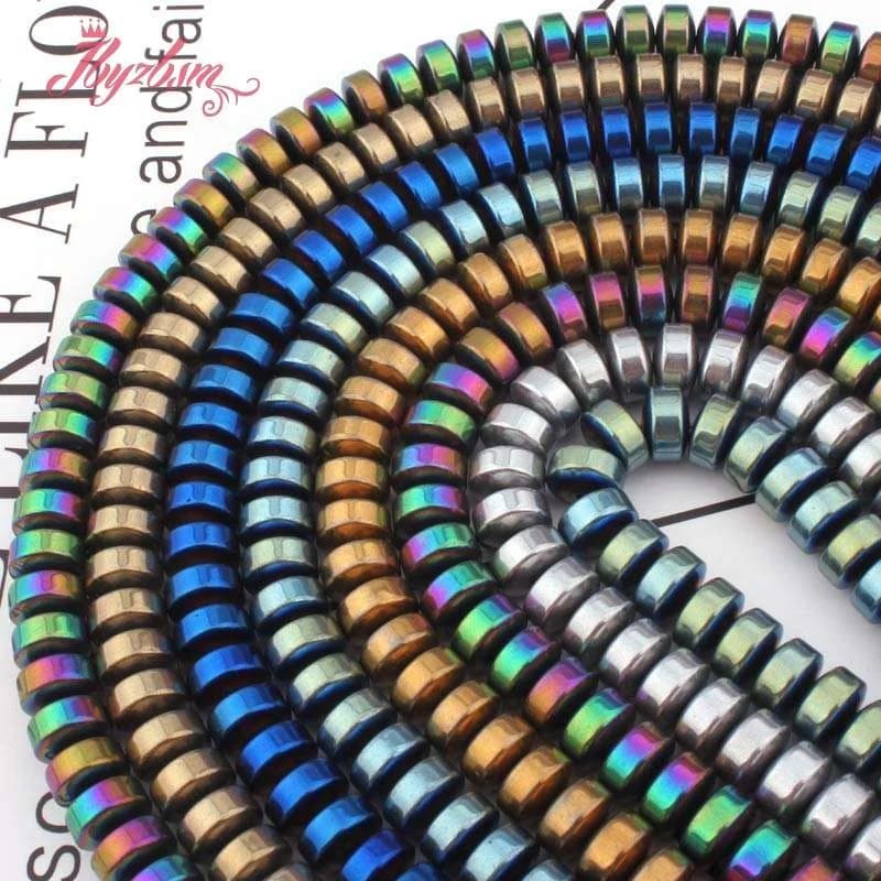 Perline rondelle in ematite naturale perline di pietra lisce 5x8mm per collana braccialetto orecchino donna creazione di gioielli 15 "