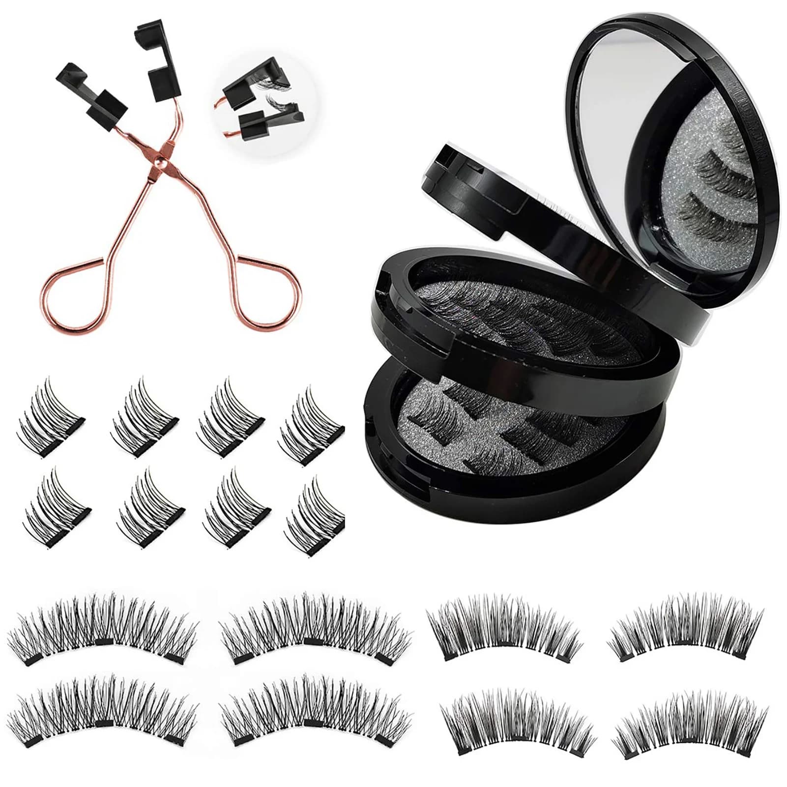 3 pairs of magnetic eyelashes natural hair facial 3D mink mink lashes fake eyelashes extension reusable fake eyelashes