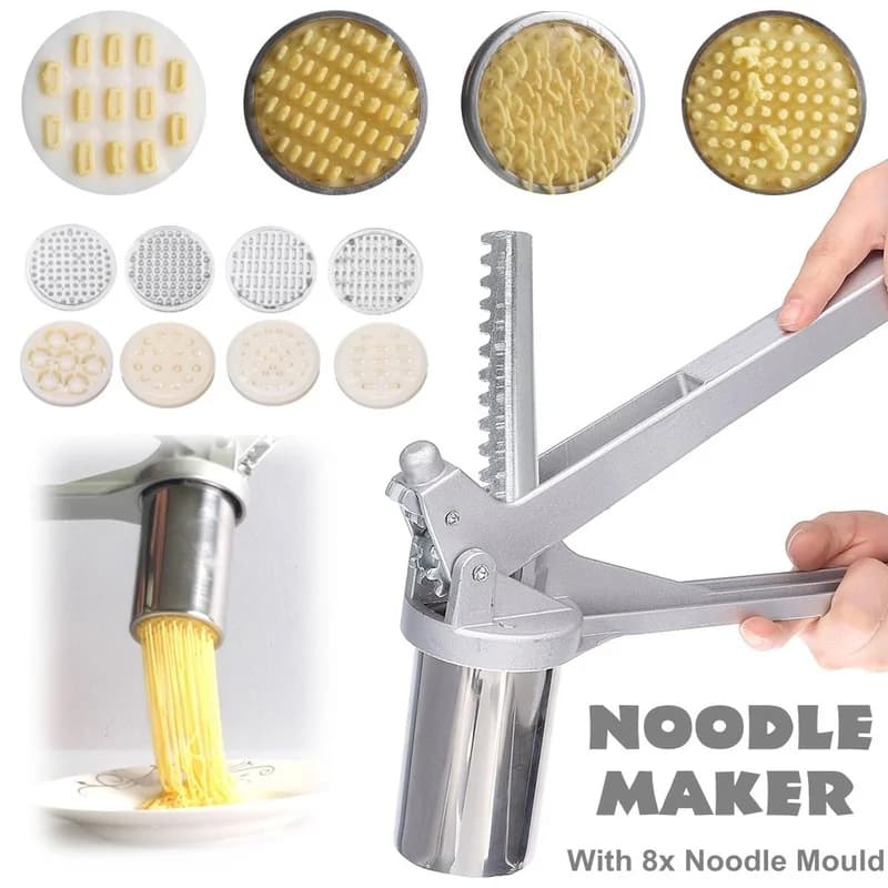 Macchina per Pasta manuale in acciaio inossidabile pressa per Pasta taglierina a manovella spremiagrumi pentole con 8 stampi per pressatura
