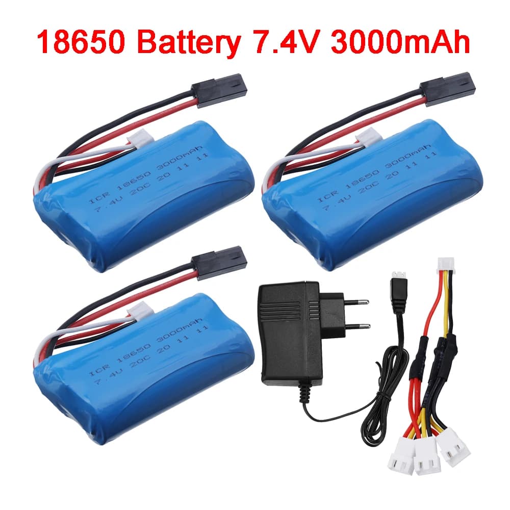 18650 Batteria Lipo 7.4V 3000Mah Con Caricatore Per MJX T40 T40C F39 F49 T39 DH 9053 9101 9118 RC Elicottero parti della batteria 2S 7.4V