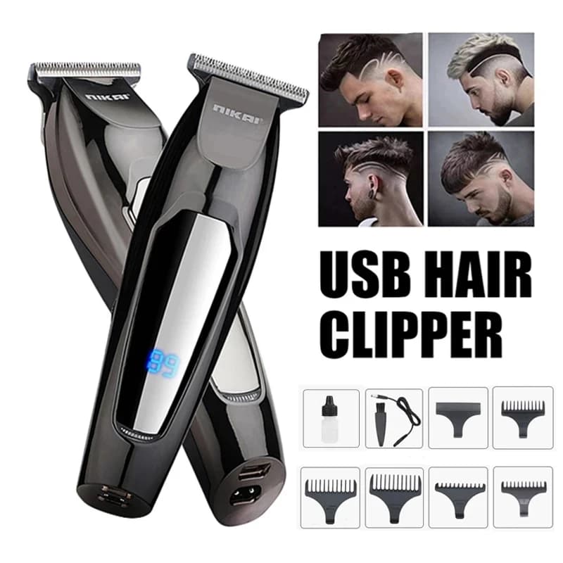Tagliacapelli professionale a batteria Display LCD Tagliacapelli elettrico ricaricabile per uomo Barbiere Barba Tagliacapelli