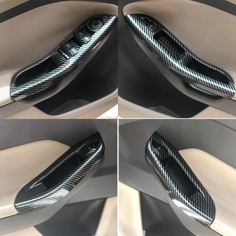 Per Ford Focus 3 MK3 MK4 2009-2017 Accessori Auto 4 pz/set Auto Finestra Sollevatore Pannello di Controllo In Fibra di Carbonio Decorazione adesivo