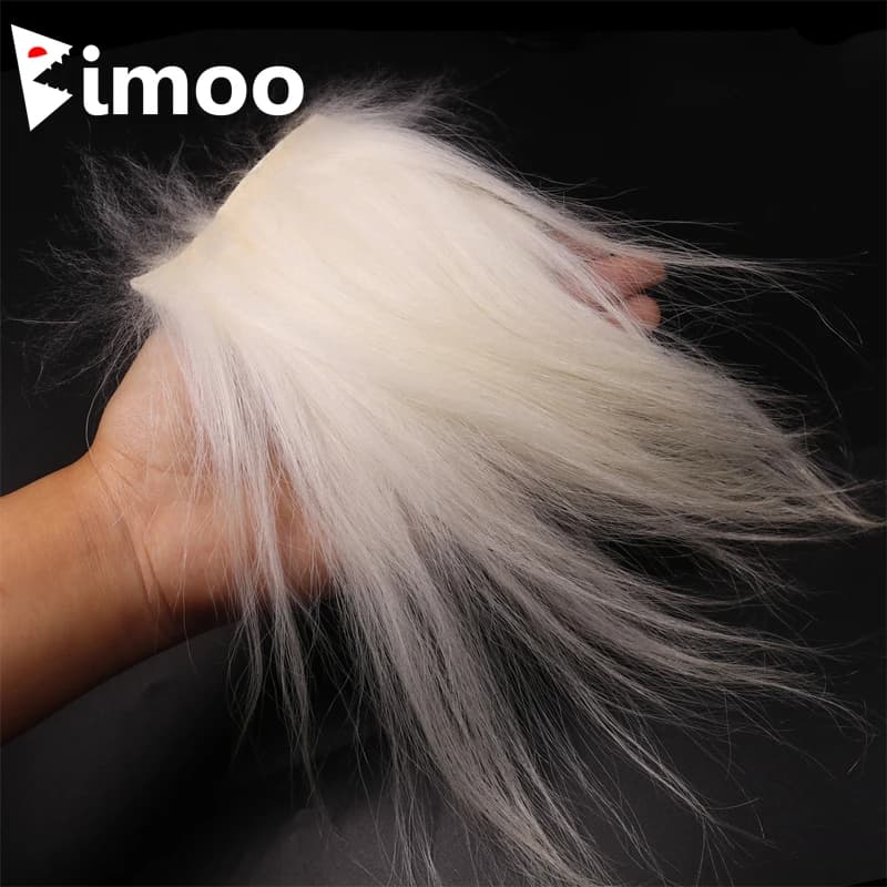 Bimoo 11 colori Cashmere Capelli di capra Materiale naturale per legare mosche per acqua salata Acqua calda Sunray Shadow Collie Dog Lure Bait Making