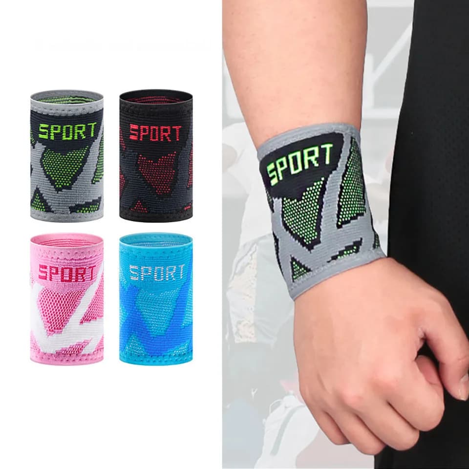 1 pz braccialetti elastici palestra attrezzi per il Fitness Sport polsino sollevamento pesi impacchi da polso per pallacanestro Tennis Badminton Brace