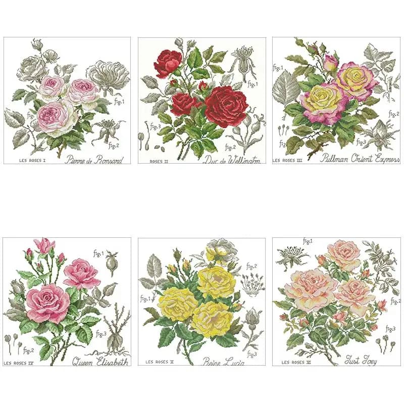 Modelli di rosa ombra contati 11CT 14CT Set di punto croce fatti a mano fai-da-te Kit punto croce all'ingrosso Ricamo Ricamo Artigianato
