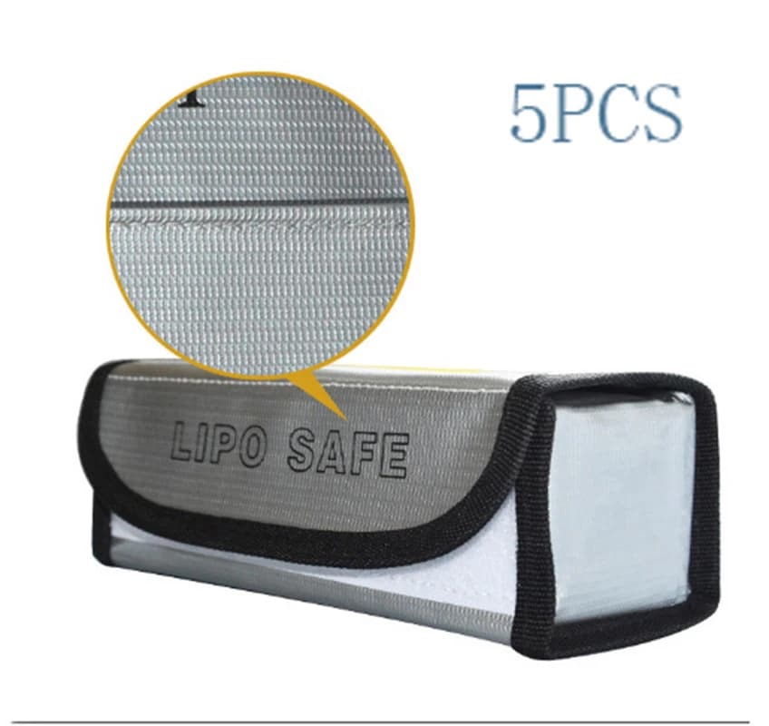 5 pz 185x75x60mm Portatile Ignifugo A Prova di Esplosione Lipo Batteria Sacchetto di Sicurezza per RC Veicolo Aereo Elicottero batterie