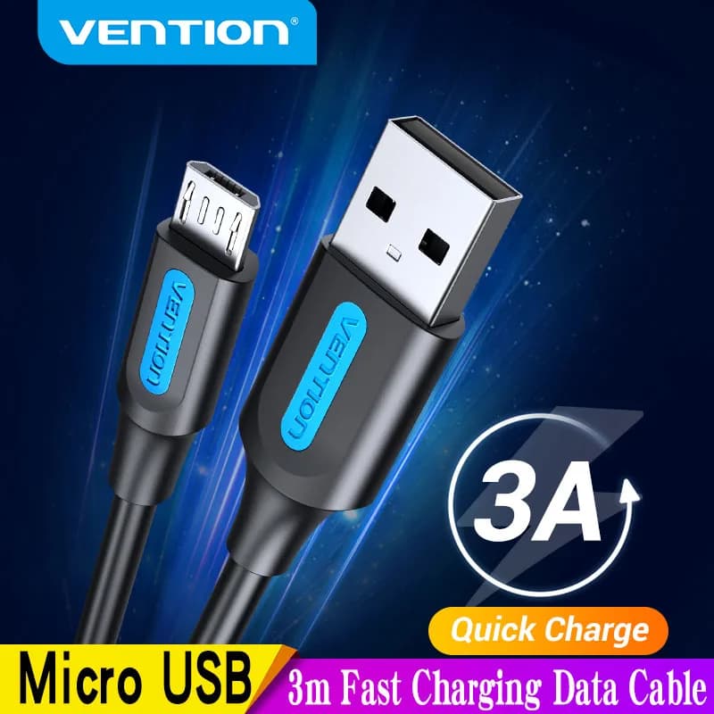 Vention cavo Micro USB 3A caricabatterie rapido in Nylon cavo dati USB tipo C per cavi per telefoni cellulari Samsung Xiaomi LG Android Micro USB