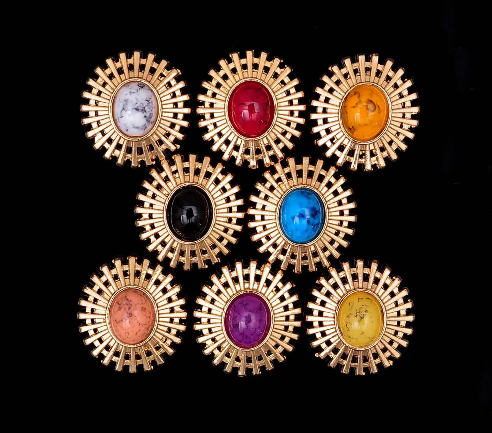 10 pz placcato oro bellezza turchese Starburst fiore Concho Screwback per Leathercraft portafoglio borsa cintura scarpa Decor