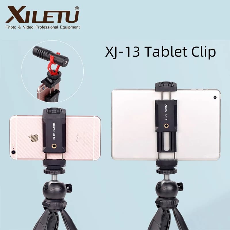 XILETU XJ13 Tablet Universale Clip di Smartphone Holder Staffa Del Basamento della Clip w Mini Treppiede Regolabile Per Telefoni Cellulari E Smartphone Ipro Compresse