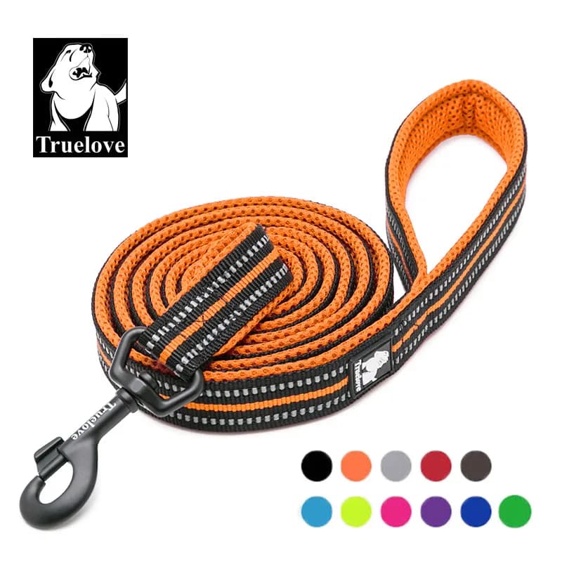 Truelove Soft Neck Nylon Dog Grid Double Sweetheart Reflective Running Training for Safe Walks Mansion for Dogs Stock 200 cm Hot