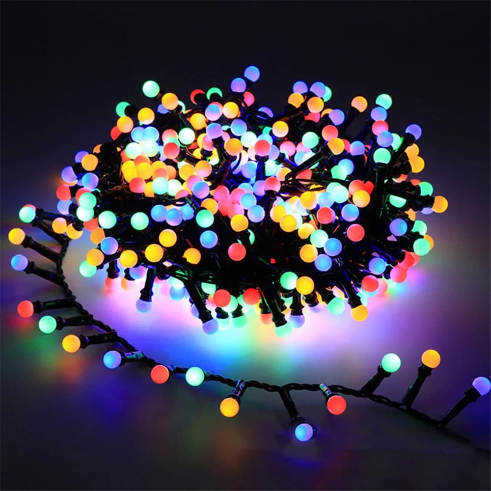 250/500LED palla rotonda luci di stringa di natale petardi fata luci ghirlanda per camera da letto natale festa di nozze decorazione del giardino