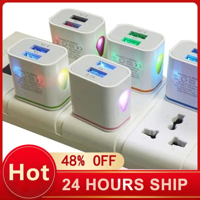 New USB Dual Port 2A Wall Charger Power Adapter Plug Output Compatible for EU Spin Phone
