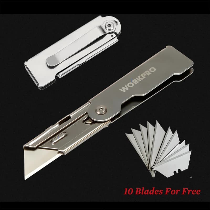 Set di Mini Coltelli Pieghevoli Multiuso con Cambio Rapido, Coltello Tascabile con Clip da Cintura, Lama per Tagliare Scatole e Carta, Strumento EDC