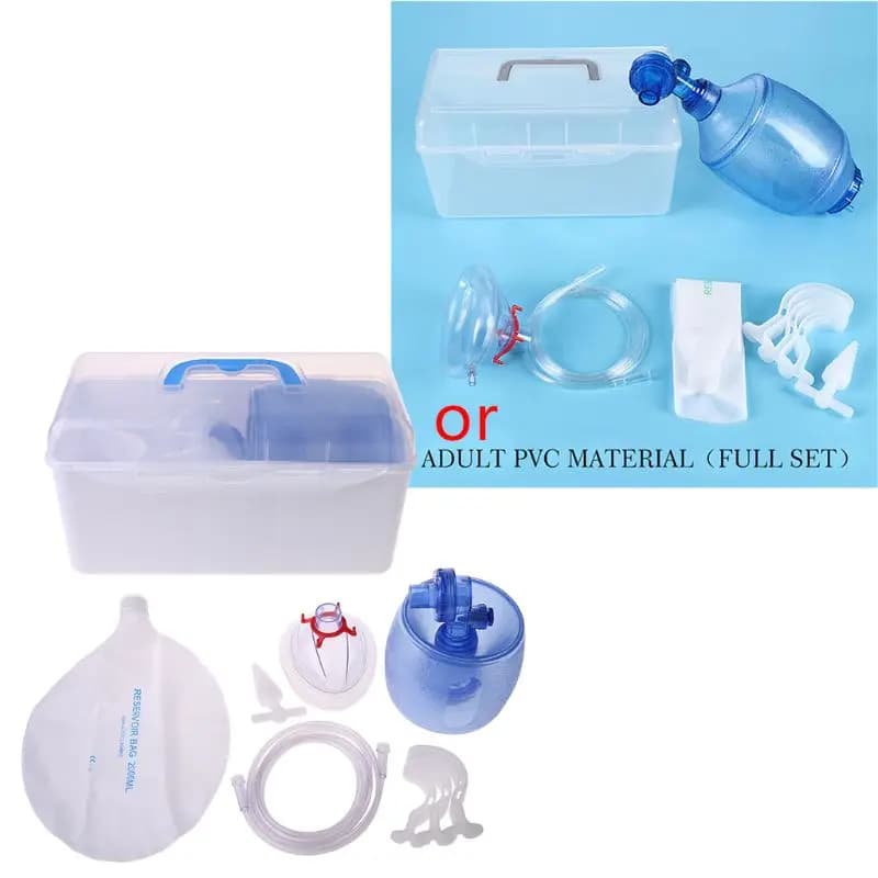 Adulti/bambini/neonati rianimatore manuale borsa Ambu in PVC Kit di pronto soccorso per tubo di ossigeno strumenti per autorespiratori semplici