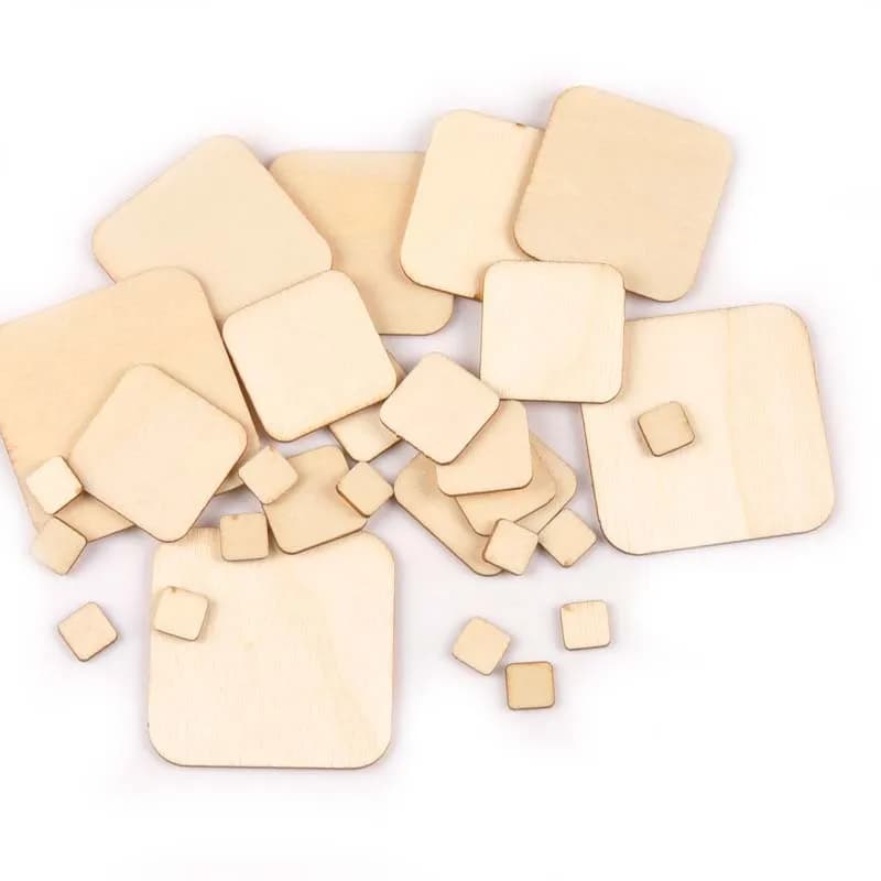 50 Pz 10mm 20mm 30mm 40mm Quadrato Trucioli di Legno Gioco Pezzi degli Scacchi Per Token Giochi Da Tavolo DTY Scacchi di Legno Contatore Accessorio