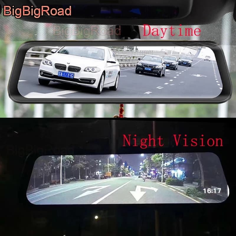 BigBigRoad Auto DVR Dash Camera Cam Stream IPS Touch Screen Mirror For Honda WR-V Passport STEP WGN Brio Urban CR-Z