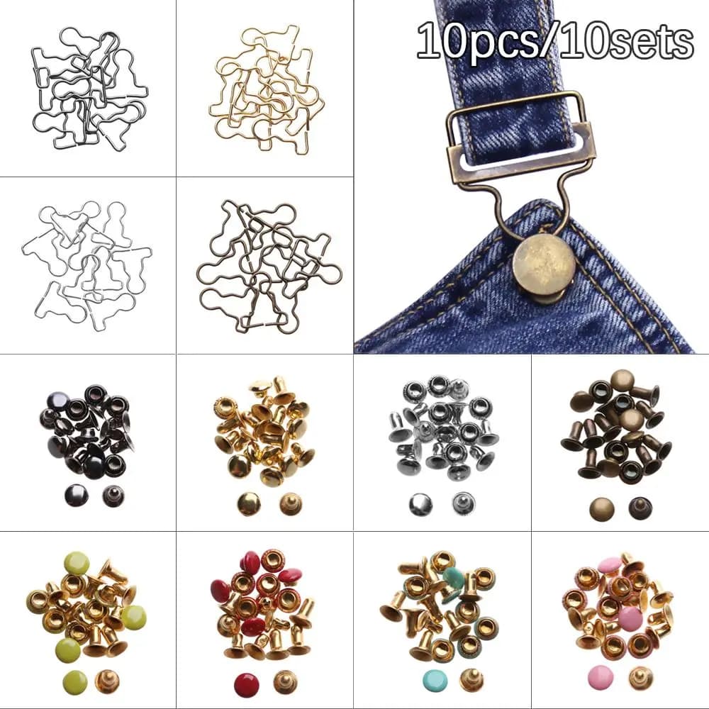 10pcs/10sets Mini bottoni per cintura in metallo per bambole stile zucca vestiti per bambole fibbie per 1/6 bambole ragazze pantaloni borse accessori per il cucito