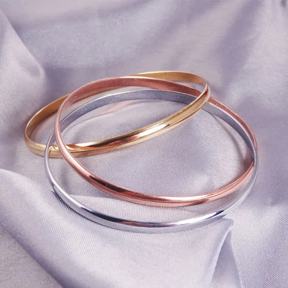 Bracciale con ciondolo Bracciale in argento Gioielli Bracciale in acciaio inossidabile Bracciale tricolore regolabile per gioielli da sposa Accessorio per feste