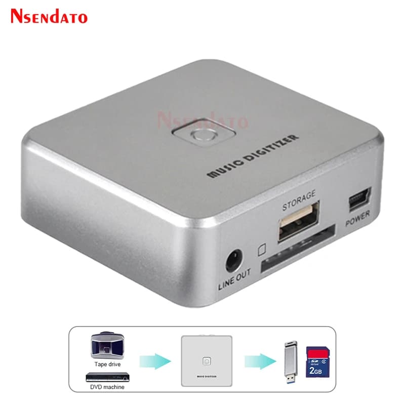Scheda di acquisizione audio Ezcap241, registratore digitale per musica analogica, 3.5mm, 2 RCA IN, lettore di cassette LP/DVD, per scheda SD, USB Flash Disk, MP3