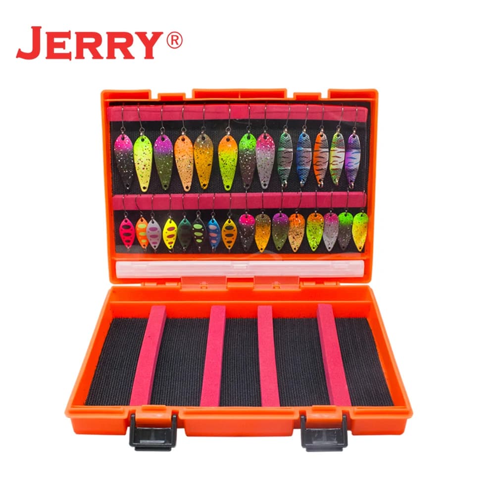 Jerry Ultralight Micro Area Trout Spoon Kit Spinners Baubles Glitters esche da pesca Set assortimento Tackle Box