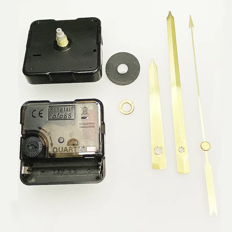6168S Silent Plastic Wall Clock Mechanism with 6 mm and 9 mm screw axis with hand Accessories for DIY quartz movement