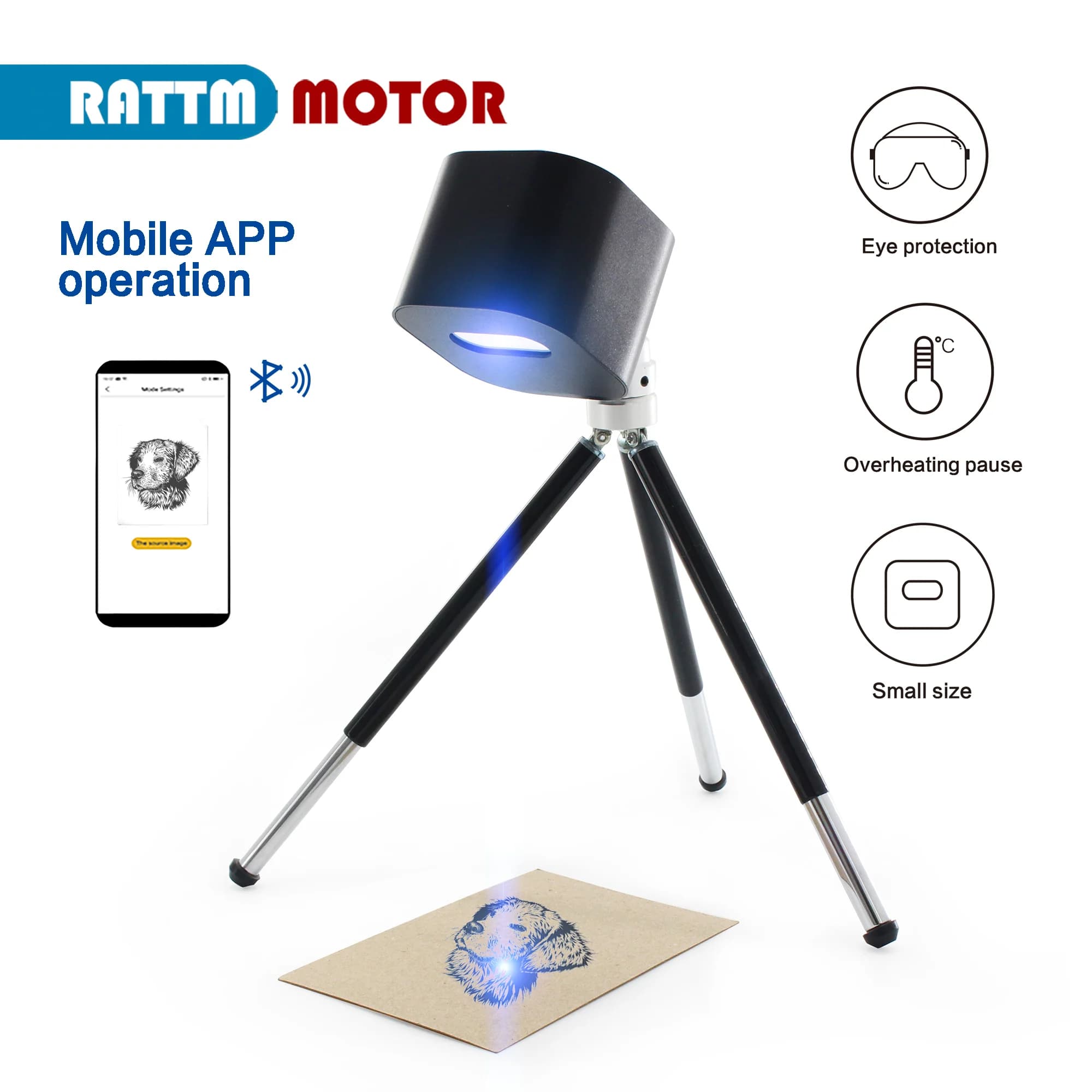 1948 new per 1.6W Mini Cutting Machine Laser Support Android / IOS Bluetooth Handheld Desktop Intelligent Engraver B1-450
