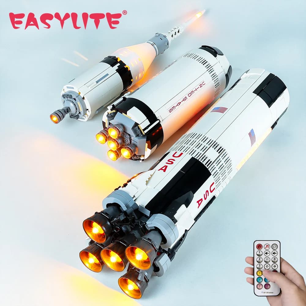 Kit luce LED per le idee 21309 Il veicolo di lancio Apollo Saturn V 16032 Blocchi di costruzione Modello Giocattoli fai da te Set Non blocchi di costruzione