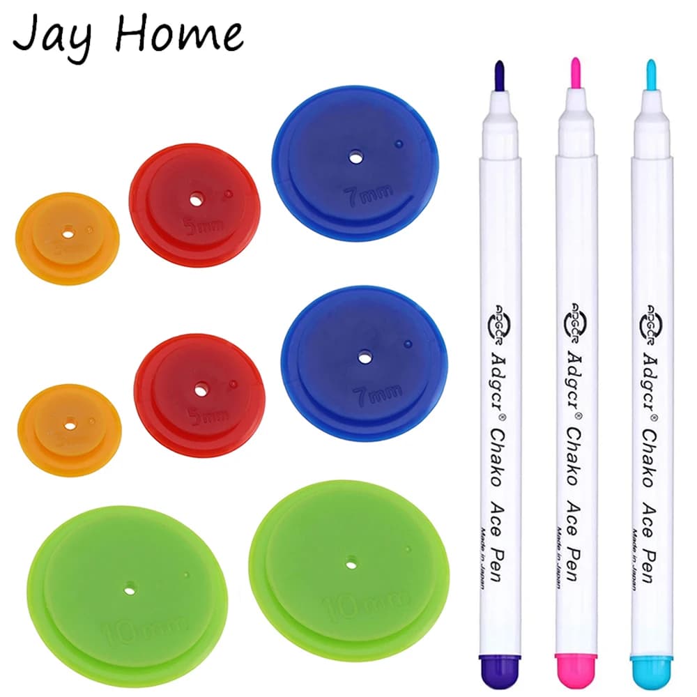 4 pezzi set di pennarelli per cuciture per ruote da cucito con penna cancellabile ad acqua patchwork ruota da tracciamento cerchio punto per cucire spazio quilting strumento artigianale