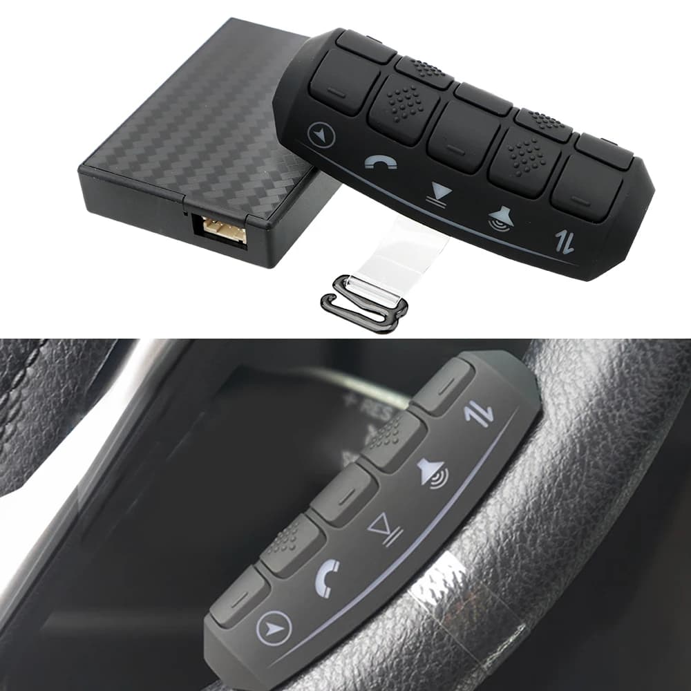 Pulsante volante universale Controller wireless Autoradio Lettore DVD GPS Telecomandi per auto Retroilluminazione LCD multifunzione