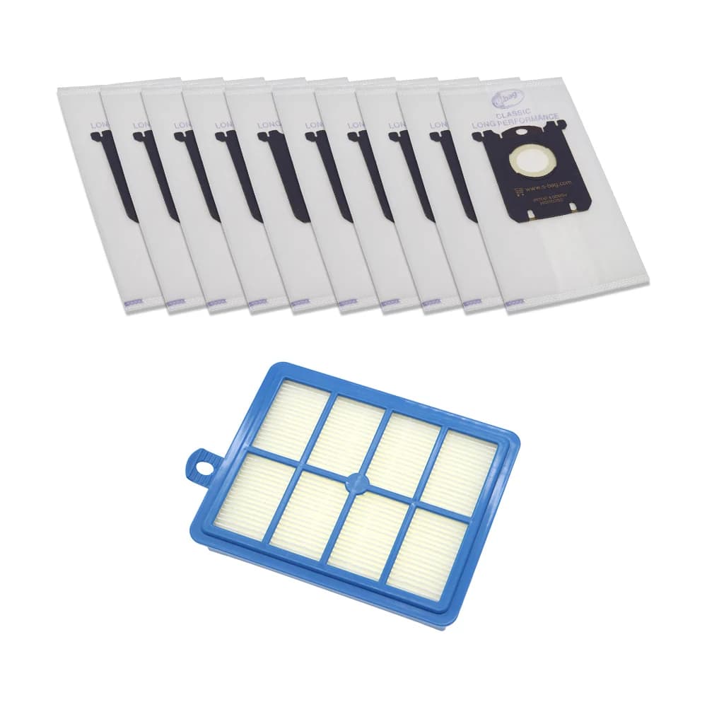 BPfire 10Pcs Dust Bags S-Bag + 1pc H12 Hepa Filter Fit For Philips Electrolux Vaccum Cleaner FC9080 FC9104 FC9116 FC9057