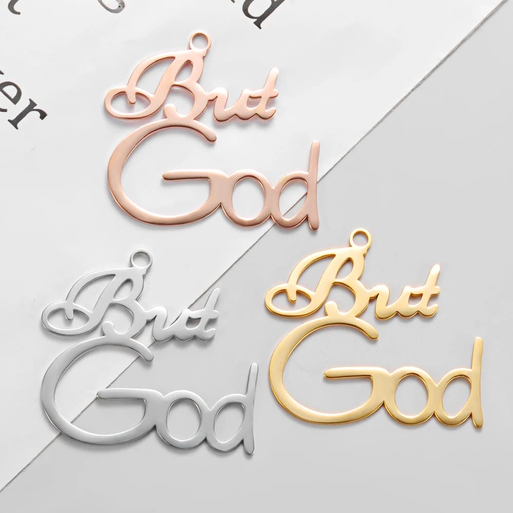 5pcs/lot Stainless Steel Mirror Polish But God DIY Charm Pendant for Fashion Jewelry Making Necklace Bracelet Accessories