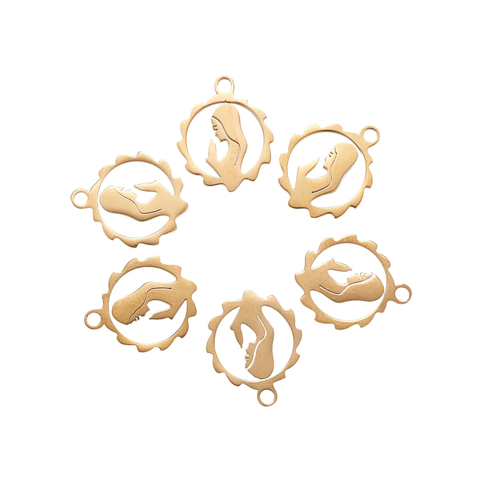 10Pcs 304 Stainless Steel Metal Pendants Goddess Virgin Mary Mother of God Charms for Jewelry Earrings Necklace Making DIY