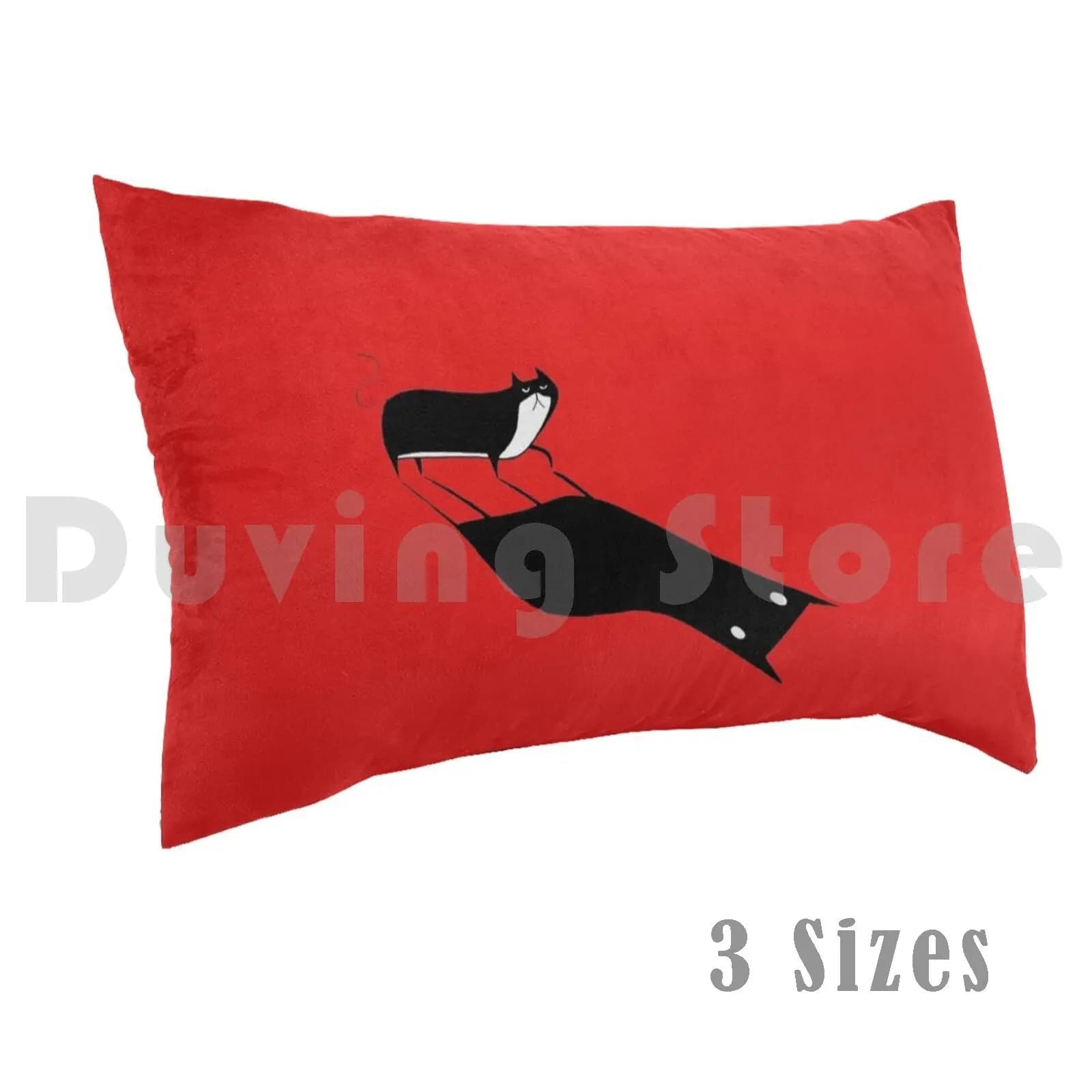 Federa per cuscino ombra stampata 50x75 gatto felino animale domestico gatto bianco e nero smoking ombra occhio chiaro e scuro scuro