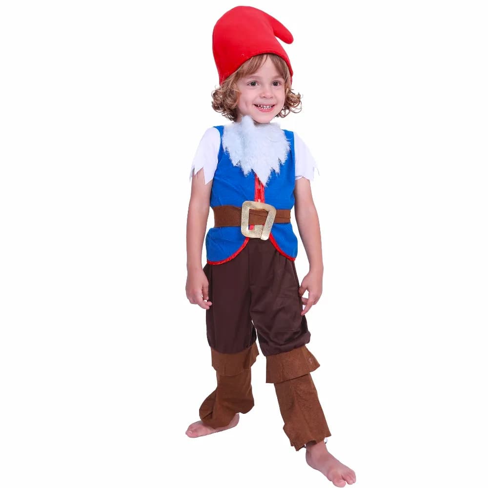 Costume cosplay da fiaba sette nani per ragazzo, vacanze di Natale, elfo, capodanno, ragazzi e ragazze