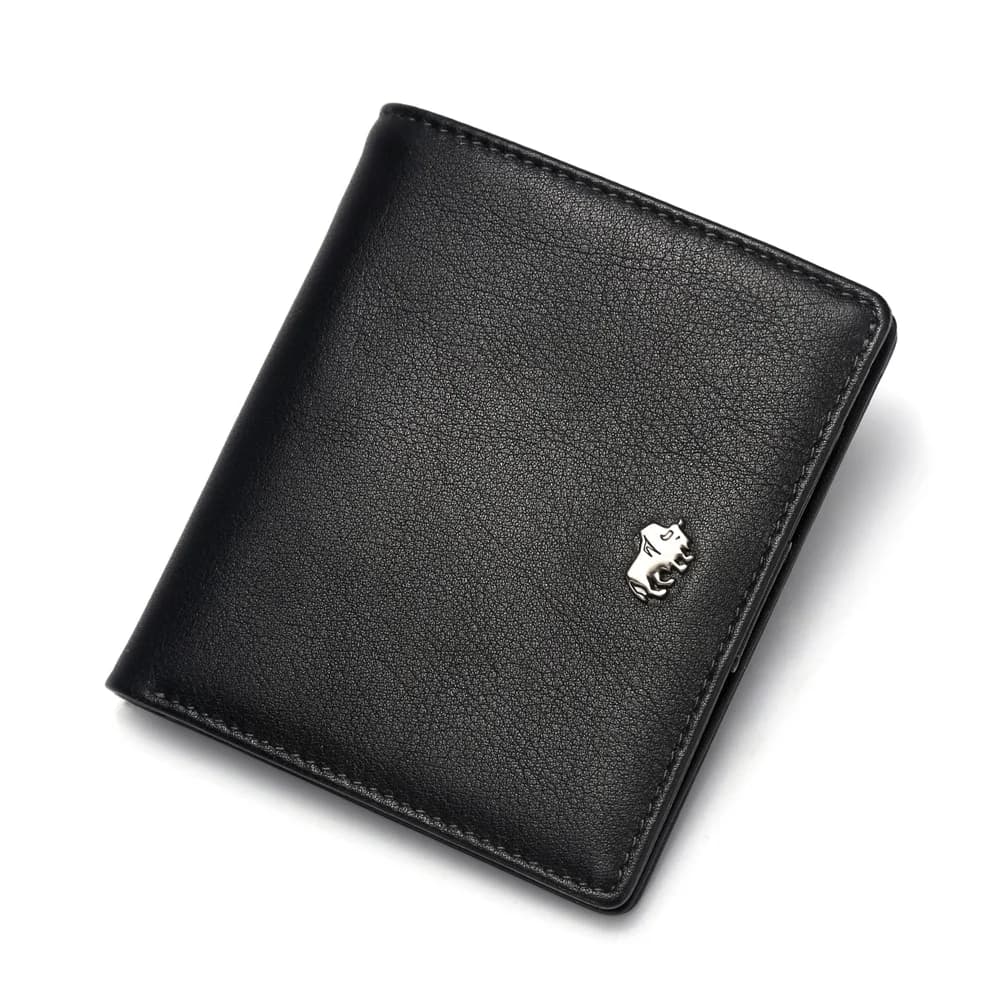 Portafogli corti Borsa in vera pelle da uomo Blocco RFID Mini portafoglio Porta carte Piccoli uomini Tasca portamonete con cerniera W9317 Spedizione gratuita