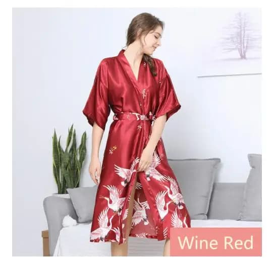 Accappatoio Kimono di seta accappatoio donna raso abiti di seta notte abiti Sexy notte crescere accappatoio accappatoio Lingerie accappatoio
