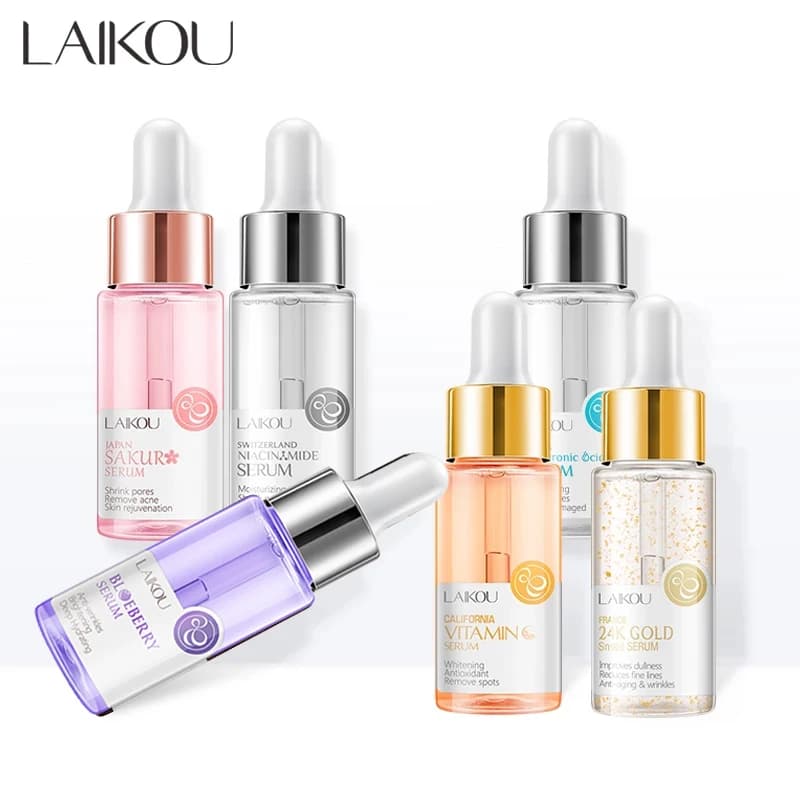 LAIKOU Siero Japan Sakura Hydrating Essence Hyaluronic Acid Pure 24K Gold Scraping Vitamin C Siero Viso Skin Care