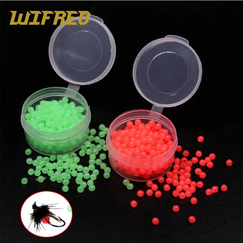 Wifreo 200 pz morbido Mini Fly legare bagliore perline volare legando materiale bagnato mosca pesca in acqua salata Sabiki volare luminoso perline calde uovo uova