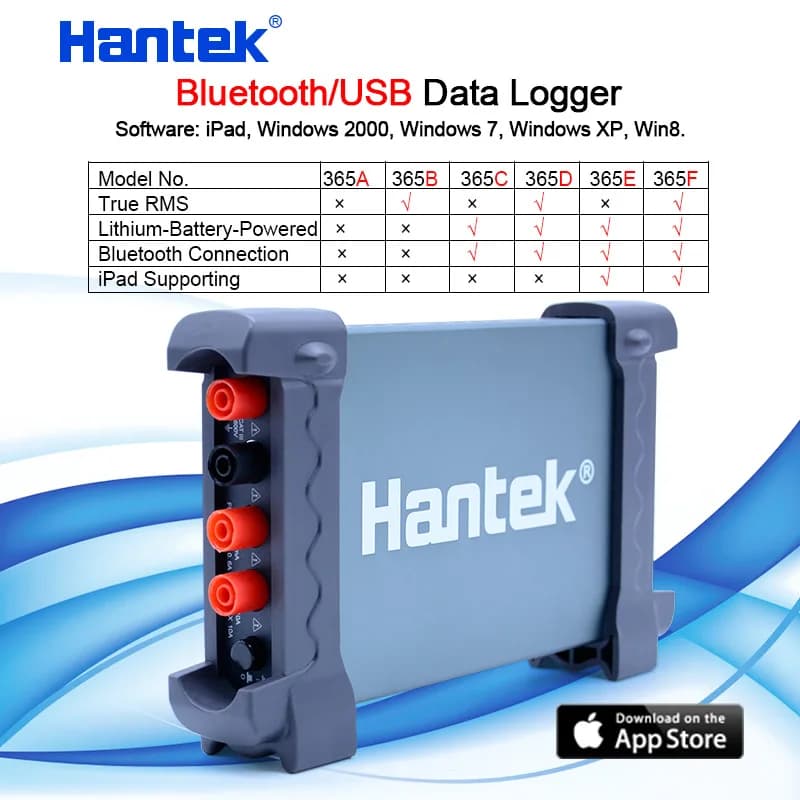 Digital data recorder data recorder bluetooth multimeter Hantek 365A/B/F PC USB voltage current temperature measurement resistance