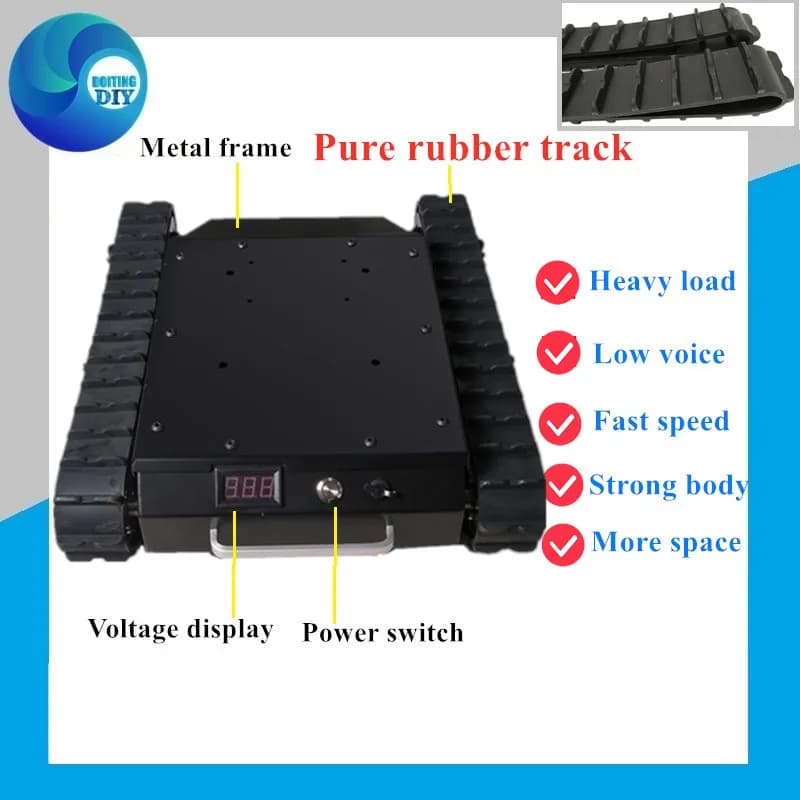 Metal RC Tank Frame Rubber Plate + Stainless Steel Frame + High torque DC Motor Large intelligent chain frame for Arduino T008