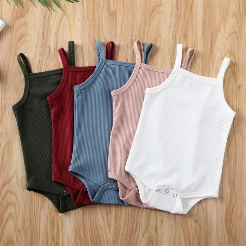 Appena nato Del Bambino di Estate Della Ragazza Solido Body E Tutine Sling Casual Bambino Body E Tutine Tuta Outfit Abbigliamento