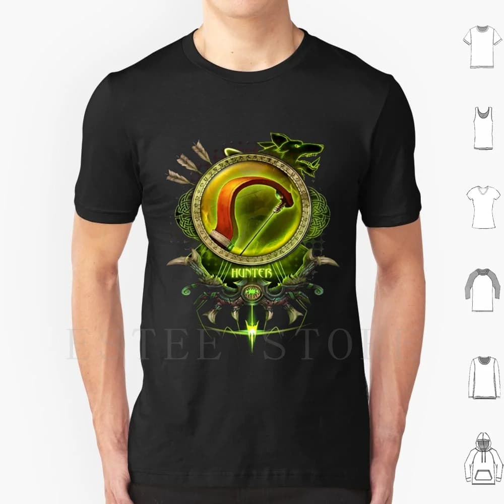 The Hunter T Shirt Uomo Cotone 6xl Hunter Gamer Gioco Fighter Battle War Win Lose Giocatore Un Coraggioso Arco Freccia Faretra Uomini