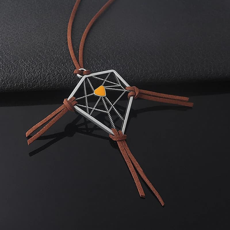 Game Death Stranding Dreamcatcher Necklace Sam's Dream Catcher Pendant Leather Chain Necklace For Women Men Amulet Jewelry Gift