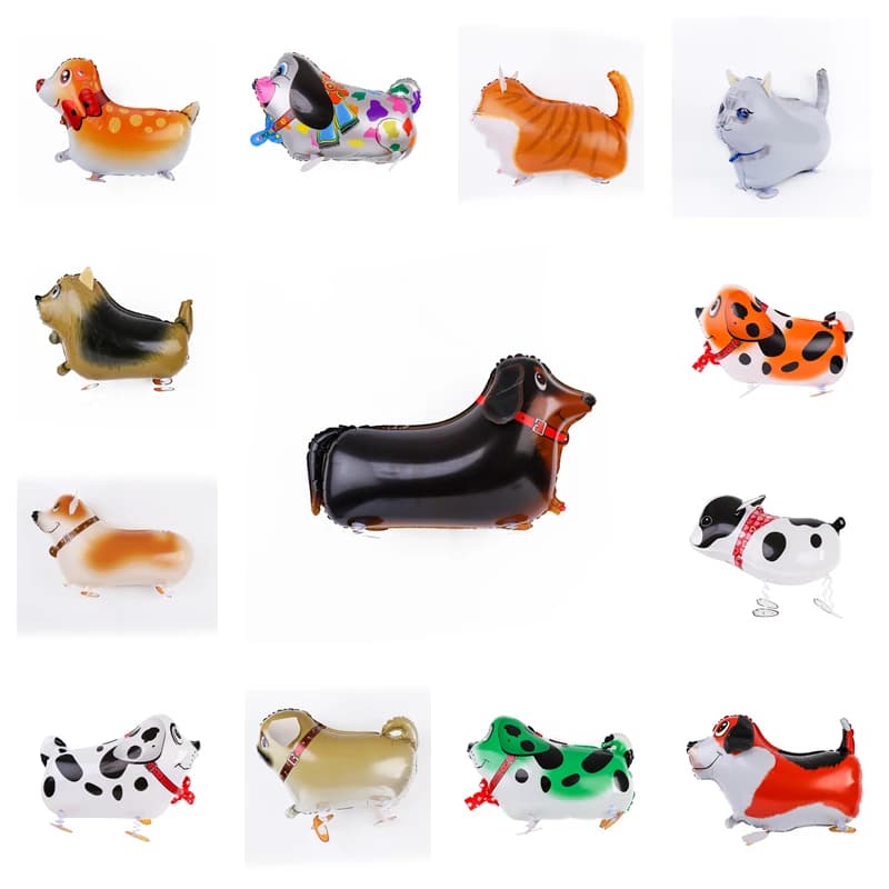 Palloncino a elio da passeggio misto Simpatico gatto Cane Animale domestico Dinosauro Palloncino Festa di compleanno Baby Shower Decorazione Palloncino Giocattolo per bambini