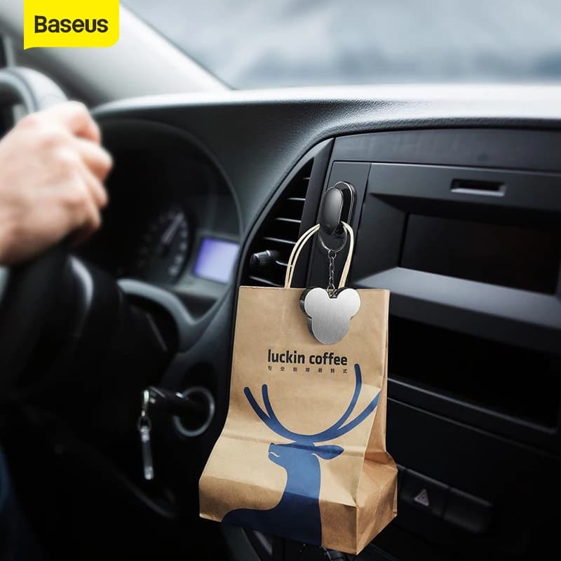 Baseus 4 pezzi Ganci per auto Organizzatore di stoccaggio per cavo USB Clip di protezione Ganci da parete Supporto per auto Organizzatore di cavi Clip di fissaggio automatico
