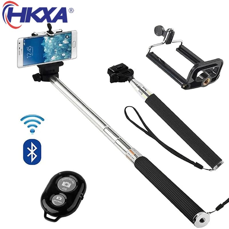 Bastone pieghevole senza fili Bluetooth Selfie Stick treppiede bastone pieghevole Selfie luce di riempimento per iPhone X Huawei Samsung Smartphone Mobile
