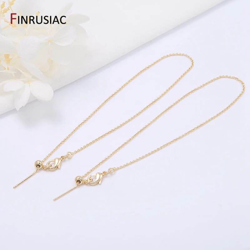 14K Gold Plated Chain For Making Pendant Necklace Adjustable Slide Positioning Bead Chain Accessories