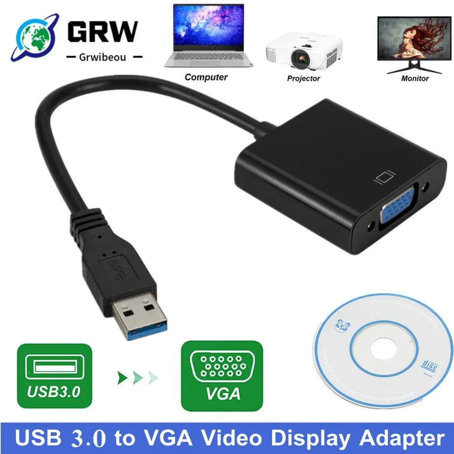Adattatore per Display Video da USB 3.0 a VGA cavo convertitore esterno Multi-Display 1080P per proiettore Monitor portatile PC Windows 7/8