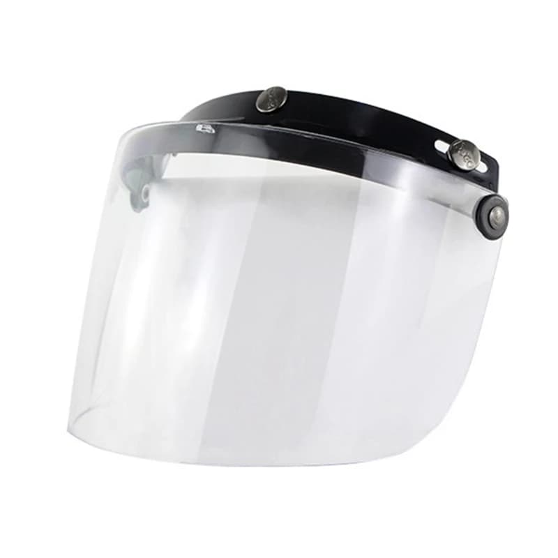2025 New Open Face Helmet Visor Motorcycle Helmet Bubble Visor Lens Bubble Shield 3-Snap Design Flip Up Down Helmets Accessories